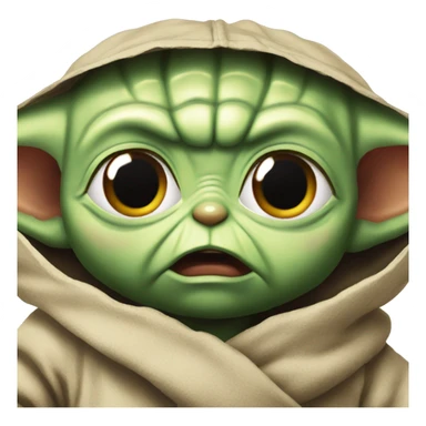 Baby yoda angry red sticker