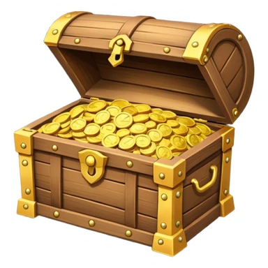 a treasure chest overflowing with Arab currency sticker
