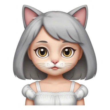 Kedi kız elbise beyaz 

 sticker