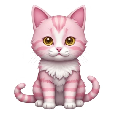 full body of baby American Wirehair pink cat  sticker