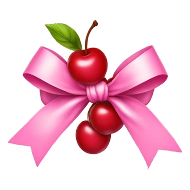 Pink cherries with bow sticker