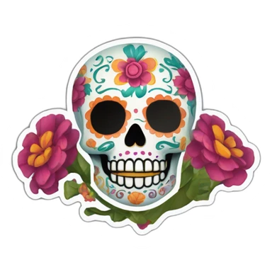 dia de los muertos sticker skull mexico sticker