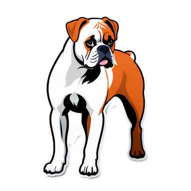 White Boxer Dog sticker