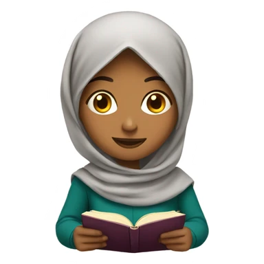 muslim girl reading books sticker