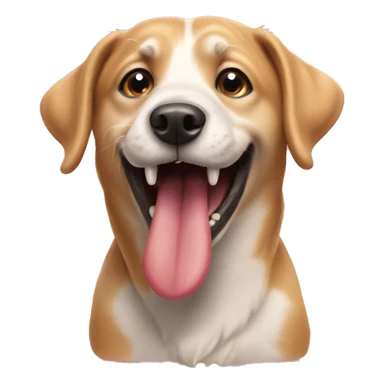 playful dog with tongue out sticker