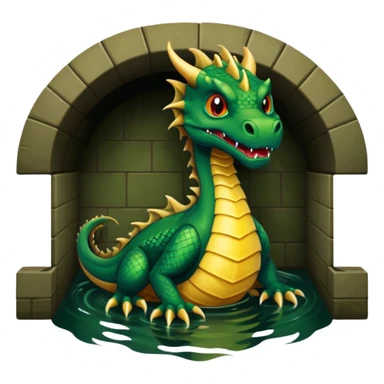 sewers dragon evil dark green sticker