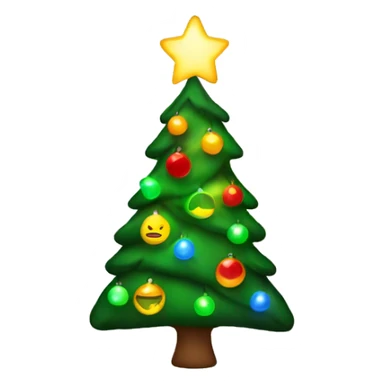 A christmas tree with lights sticker