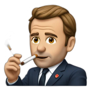 Emanuel Macron fumant une cigarette  sticker