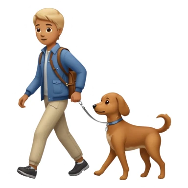 Cerdo paseando perro sticker