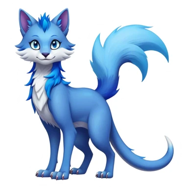 Kawaii dark colorful edgy fantasy ethereal feline-vernid-sergal-fursona animal creature with a tufted tail full body sticker