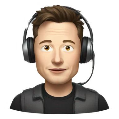 elon musk wearing headset sticker