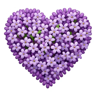 Heart of lilac flowers sticker