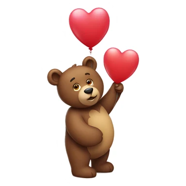 A bear holding a balloon that is in the shape of a heart.  sticker