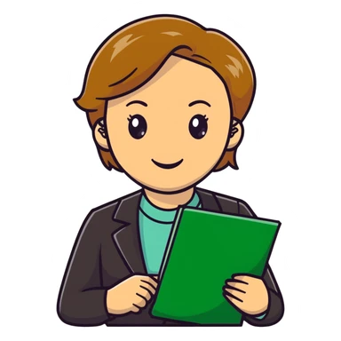 happy teacher with light brown hair and green eyes sticker