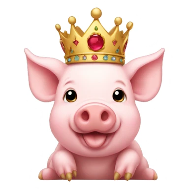 Piglet wearing a crown  sticker