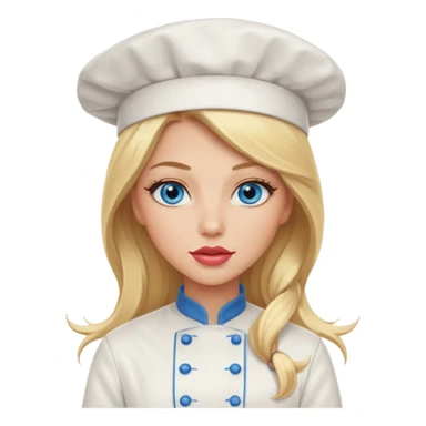 Beautiful, sexy,  long blonde hair, blue eyed, full lips female chef sticker