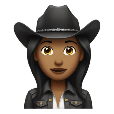 a cowgirl with black straight hair sticker
