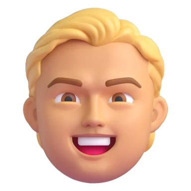 Leonardo DiCaprio as a 3D emoji, expressive face, clean background sticker