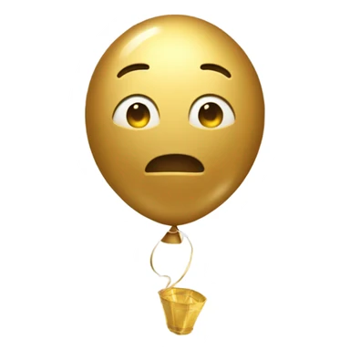 Golden balloon in the shape of a 2 sticker