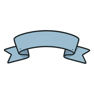 blue ribbon in flat toon style sticker