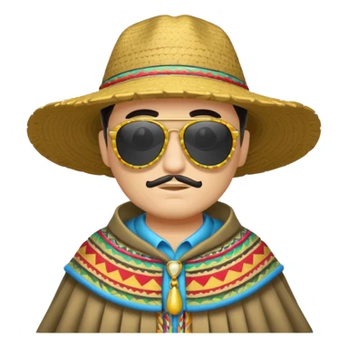 man with fashion pancho sunglasses sticker