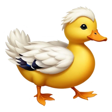 Cute duck running sticker