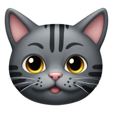 dark grey chubby cat with stripes  sticker