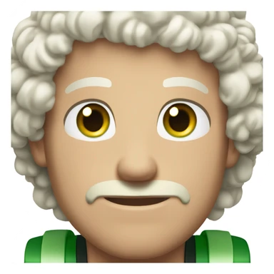 White Curly hair green eyed man with a muscular build who is a young and good looking sticker