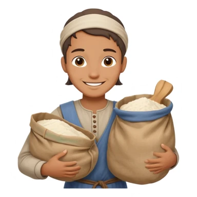 miller with flour sack in Medieval Villagers sticker