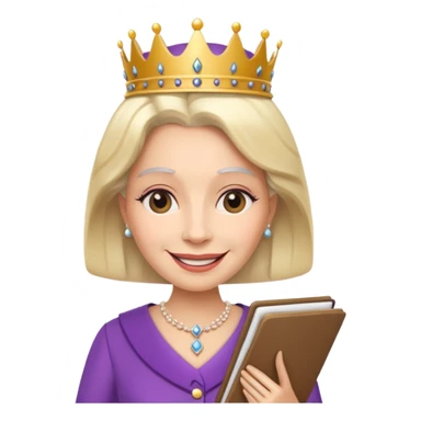 The Queen holding a notepad sticker