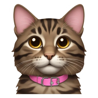  dark brown tabby pink collar sticker