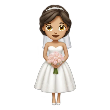 Fille brune mariage sticker