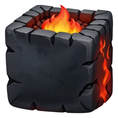 square of burning coal sticker