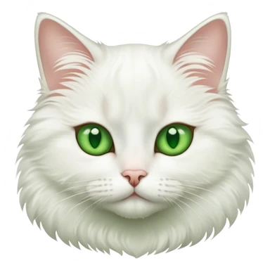 a white jinjila cat with green eyes sticker