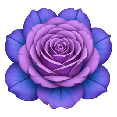rose shape flower, no stem, now make it a blue purple color. dont use two colors, just one, the color code is: 0019ff sticker
