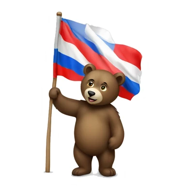 Russian bear with flag sticker