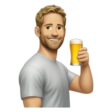 Paul Walker qui boit une bière  sticker