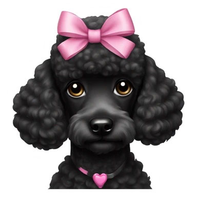 black poodle with pink bow sticker