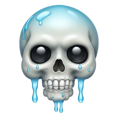 Skull smiling sweating drip sticker