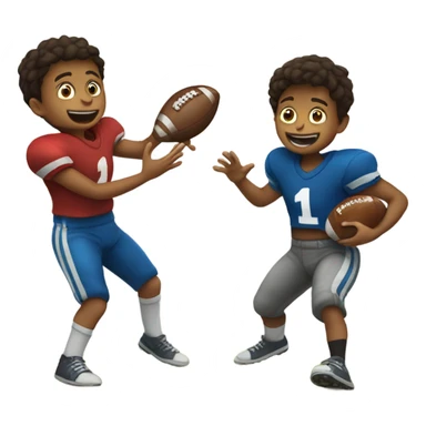 2 boys throwing a football sticker