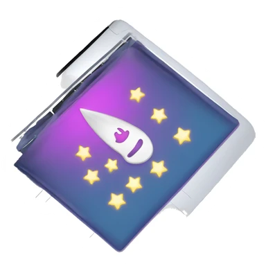 laptop with sparkles on the ride side of the screen sticker