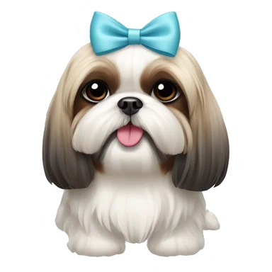 shih tzu dog wearing a coquette bow sticker
