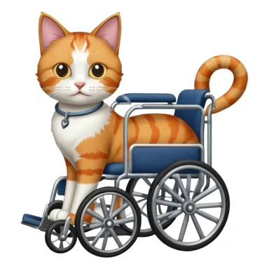 cat in a wheelchair designed for cats to walk sticker