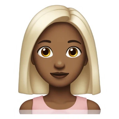 Create a girl with brown skin straight hair wearing lashes with a small white bow on the side but still keeping her hair straight and make her make a cute face sticker