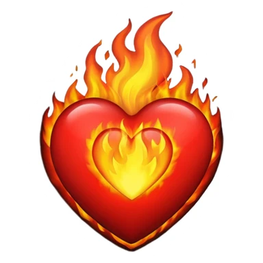 Black heart fire sticker