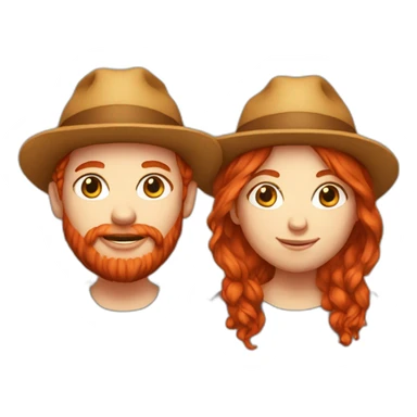 red head twins one with beard and bicket hat sticker