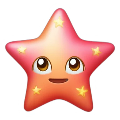 Pastel con forma de de estrella rojo con adornos de estrellas amarillas sticker