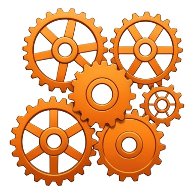 Orange flattened gear sticker