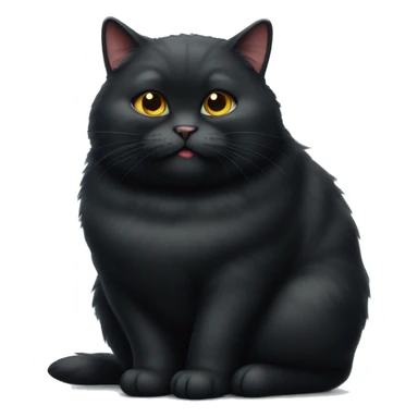 OBESE FAT FLUFFY BLACK CAT WITH A SMALL HEAD sticker