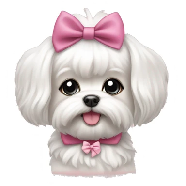 Cute dog Maltese with bows sticker